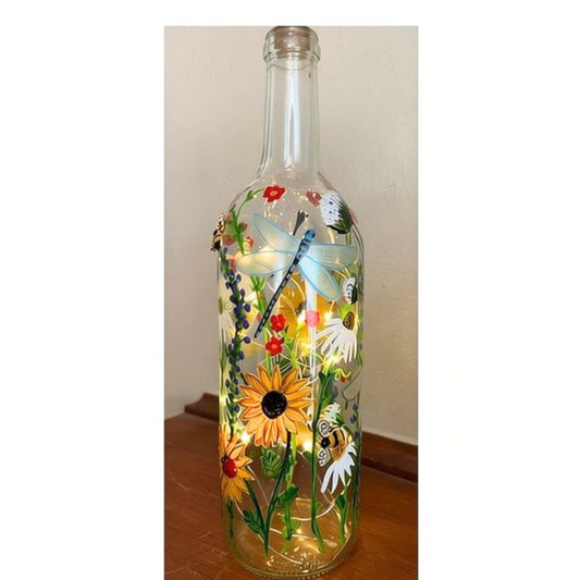 Spring Wine Bottle Painting at Charlie's