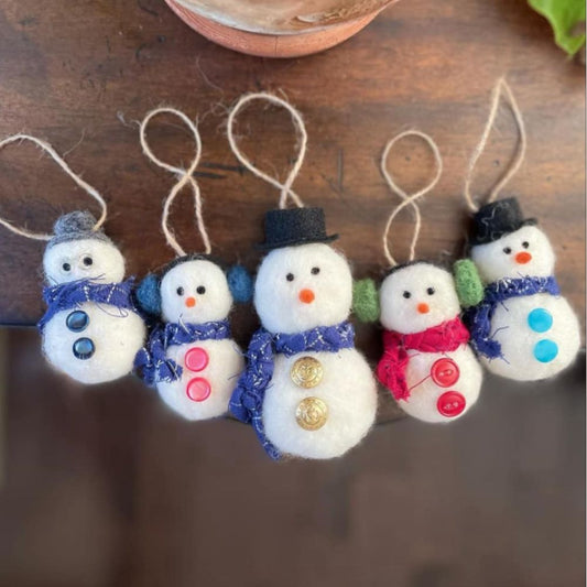 Felted Snowmen Ornament Workshop