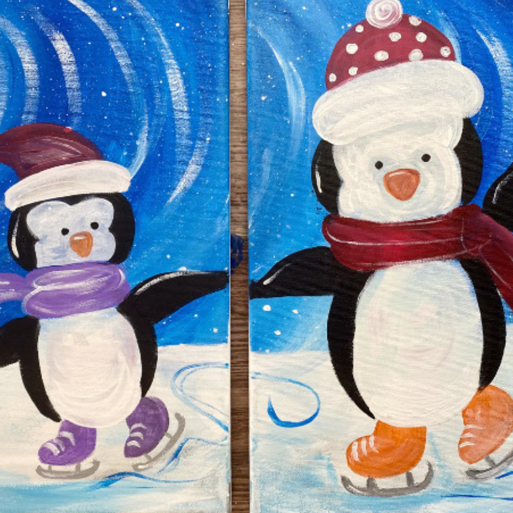 Penguin Paint Night - Big & Little!